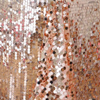 Sequin 90"x132" Rectangle Tablecloth Rose Gold - Seamless Big Payette Table Cover