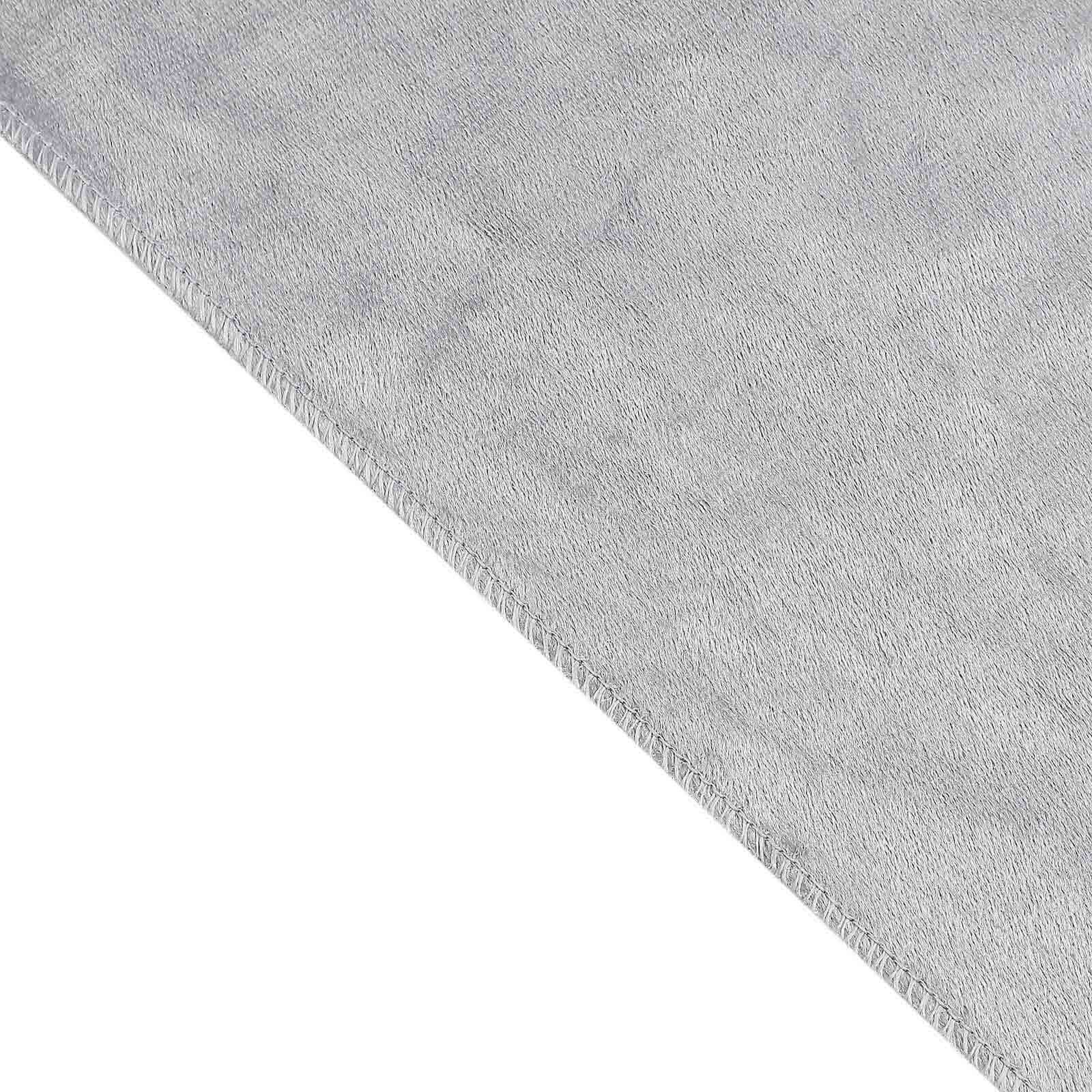Premium Velvet 90"x156" Rectangle Tablecloth Silver - Reusable Soft & Seamless Table Cover