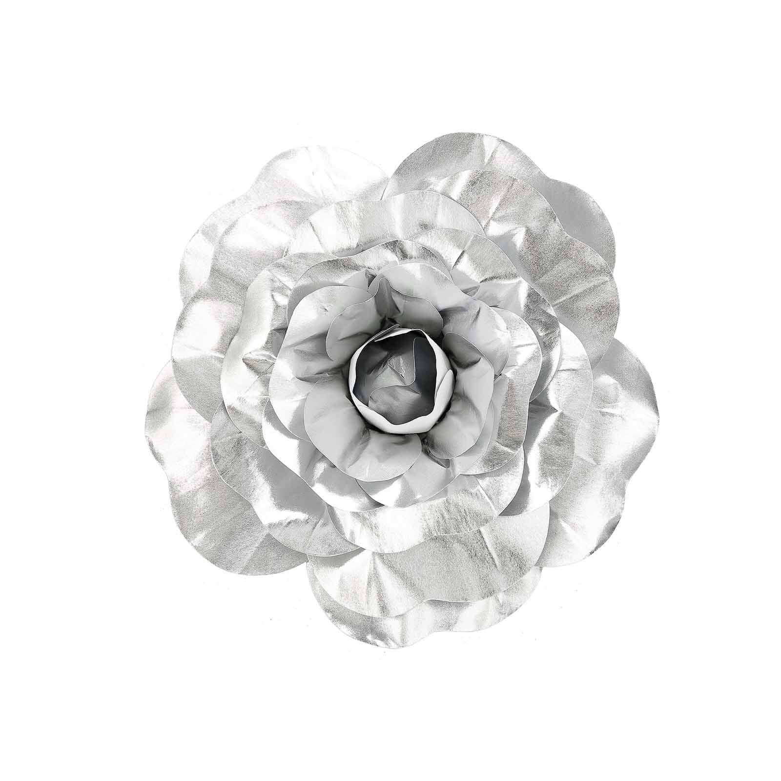 2 Pack 20" Large Silver Real Touch Artificial Foam DIY Craft Roses
