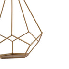 2-Pack Tealight Candle Holders Gold Metal Pentagon Geometric Open Frame - Flower Stand 9"