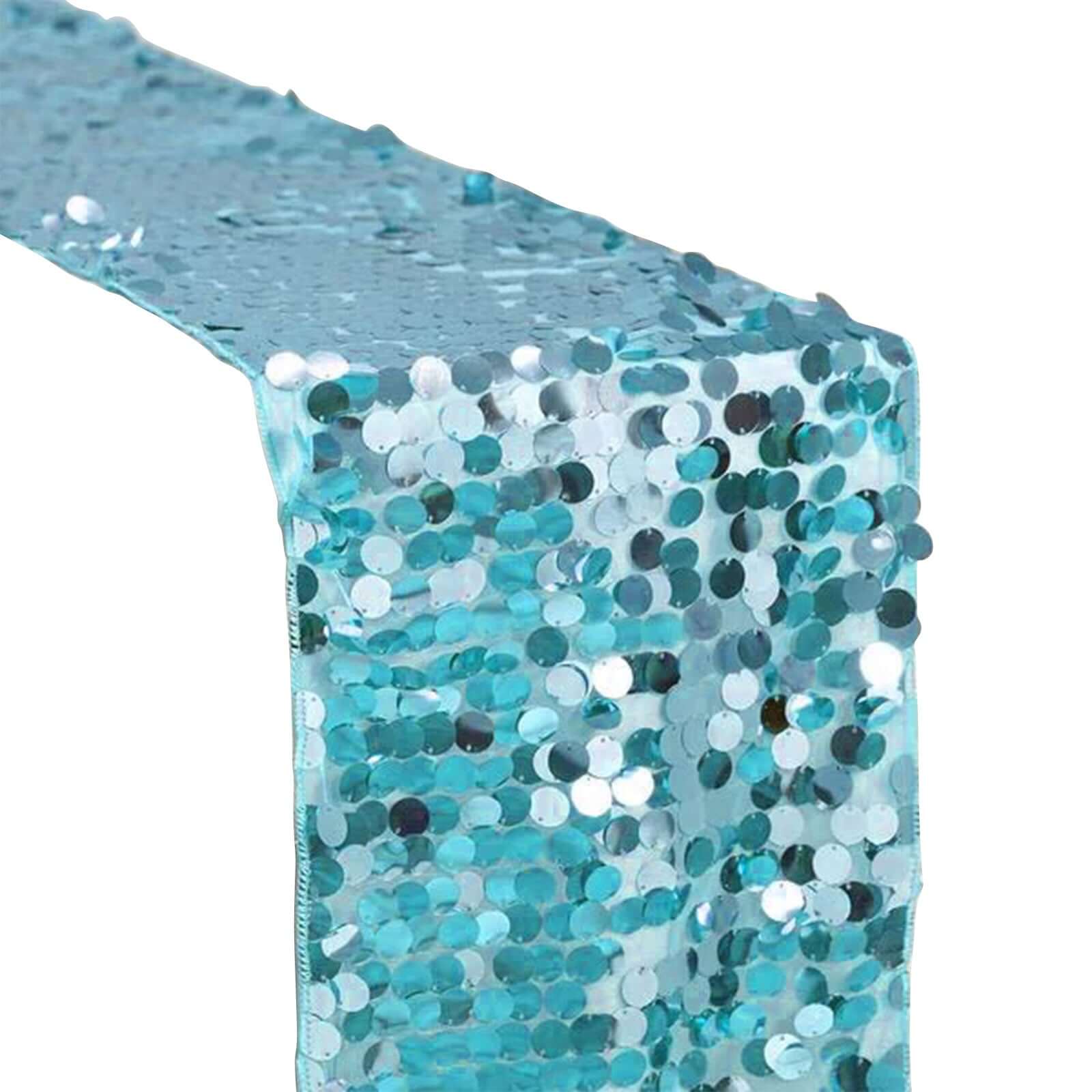 Big Payette Sequin 13"x108" Table Runner Turquoise - Dazzling Design