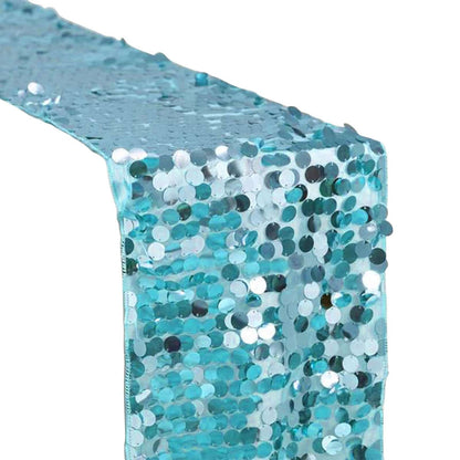 Big Payette Sequin 13"x108" Table Runner Turquoise - Dazzling Design