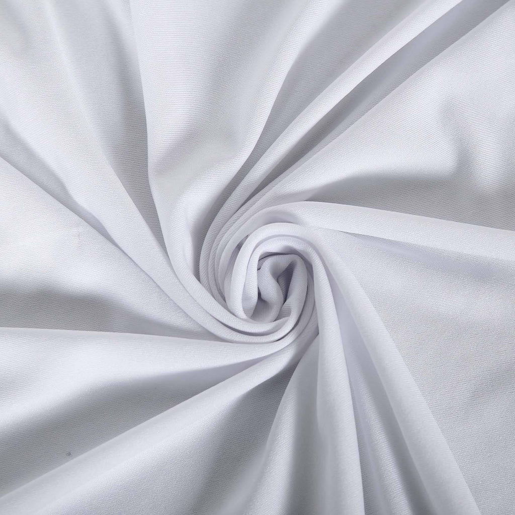 Stretch Spandex 72"x30" Rectangle Tablecloth Top Cover White - Sleek & Durable Fitted Table Topper Cap