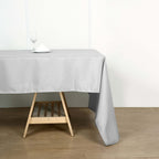 Polyester 60"x102" Rectangle Tablecloth Silver - Durable and Stylish Table Cover