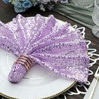 Sequin 20"x20" Napkin Lavender Lilac - Shimmering Dinner Napkin