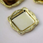 12 Pack 3" Gold Baroque Mini Square Sweet Treats Serving Platter, Party Favor Candy Display Tray