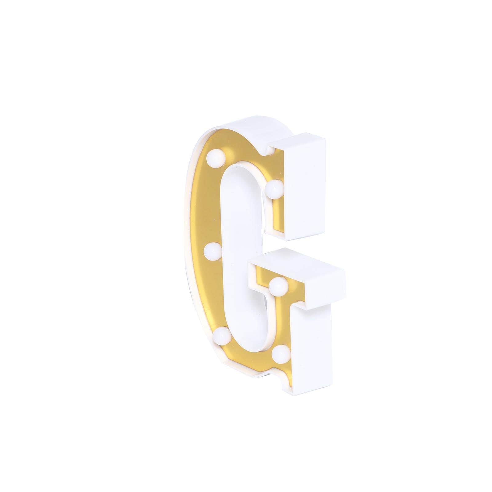 3D Marquee Letter "G" Warm White 6 LED Lights Gold - Chic Light-Up Decor for Events 6"