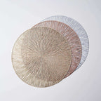 6-Pack Dining Table Mats Spiked Design Silver - Vinyl Non-Slip Surface with Modern Appeal 15"