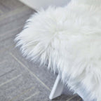 Faux Sheepskin 20" Cushion Cover with Soft Plush Finish White - Stylish Small Shag Area Rug for Events