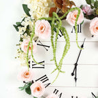 6ft Blush Artificial Silk Rose Hanging Flower Garland Vine