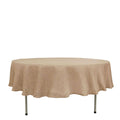 Faux Burlap Jute 90" Round Tablecloth Natural - Rustic Event Table Linen