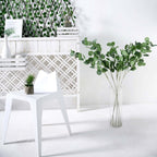 2 Bushes 40" Tall Green Artificial Eucalyptus Branches, Faux Plants