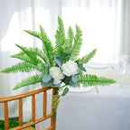 2 Stems Artificial Green Cycas Fern Leaf Indoor Bushes, Faux Plants