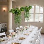 Faux Hanging Greenery with Gold Hoop Ceiling Decoration â€“ Perfect for Tablescapes 38" Long - Bell Racket Store