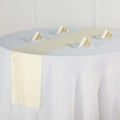 Faux Linen 12"x108" Table Runner Ivory - Slubby Textured & Wrinkle Resistant Table Decor