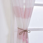 2 Pack White Blush Cabana Print Faux Linen Curtain Panels With Chrome Grommet - 52"x84"