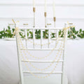 Faux Pearl Beaded 16" Chair Back Garland Sash Amber Gatsby-Inspired Style - Pre-Tied Chic Wedding Decor for Chiavari Chairs