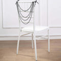 Faux Pearl Beaded 16" Chair Back Garland Sash Black Gatsby-Inspired Style - Pre-Tied Chic Wedding Decor for Chiavari Chairs