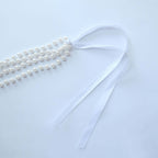 Faux Pearl Beaded 16" Chair Back Garland Sash Ivory Gatsby - Inspired Style - Pre - Tied Chic Wedding Decor for Chiavari Chairs - Bell Racket Store