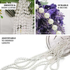 Faux Pearl Beads Vase Fillers in Ivory - Lustrous DIY Craft String Beads 12 Yards - Bell Racket Store