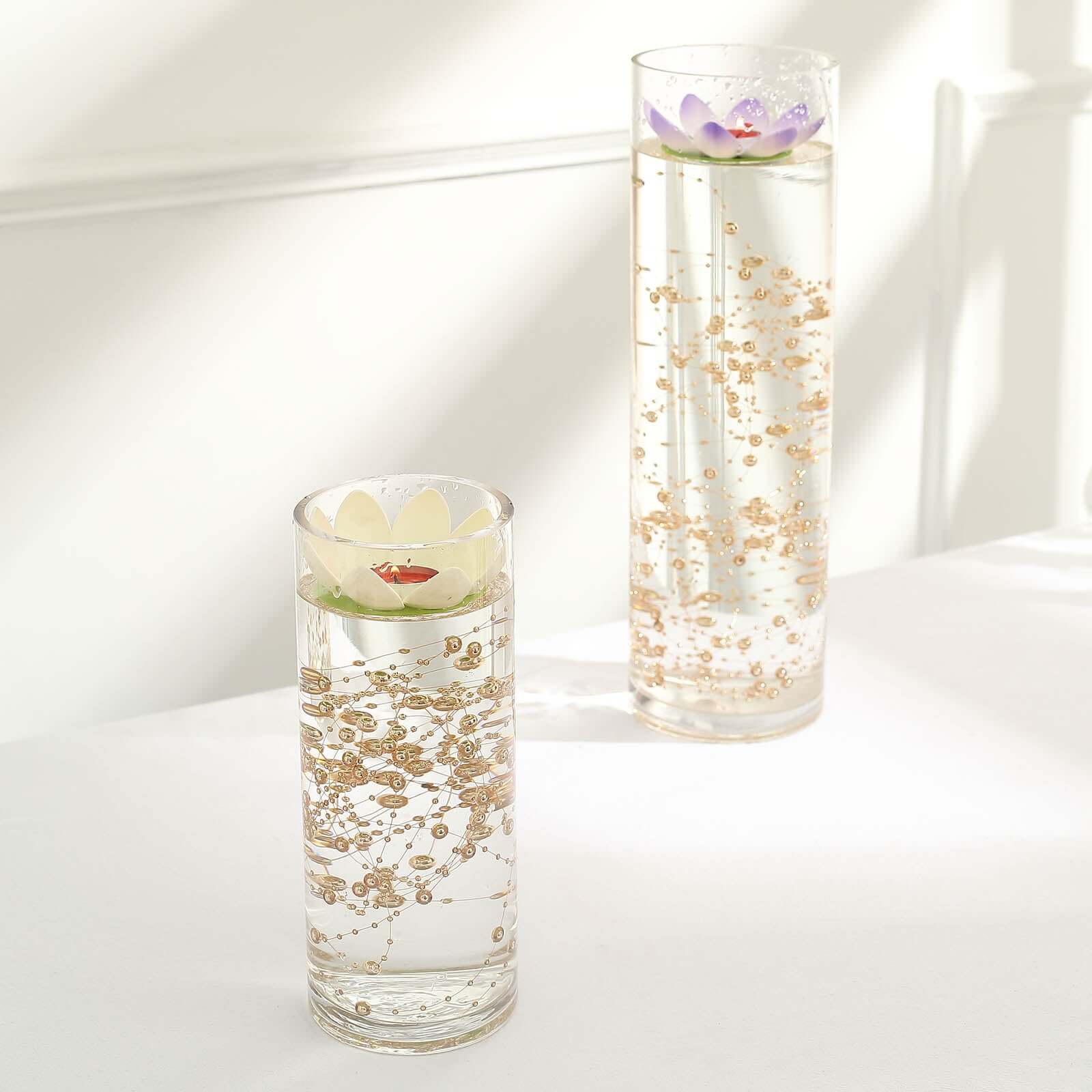 Faux Pearl String Beads Vase Filler - Rose Gold DIY Craft Fishing Line Pearl Chains 100ft - Bell Racket Store