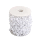 Faux Pearl String Beads Vase Filler - White DIY Craft Fishing Line Pearl Chains 100ft - Bell Racket Store