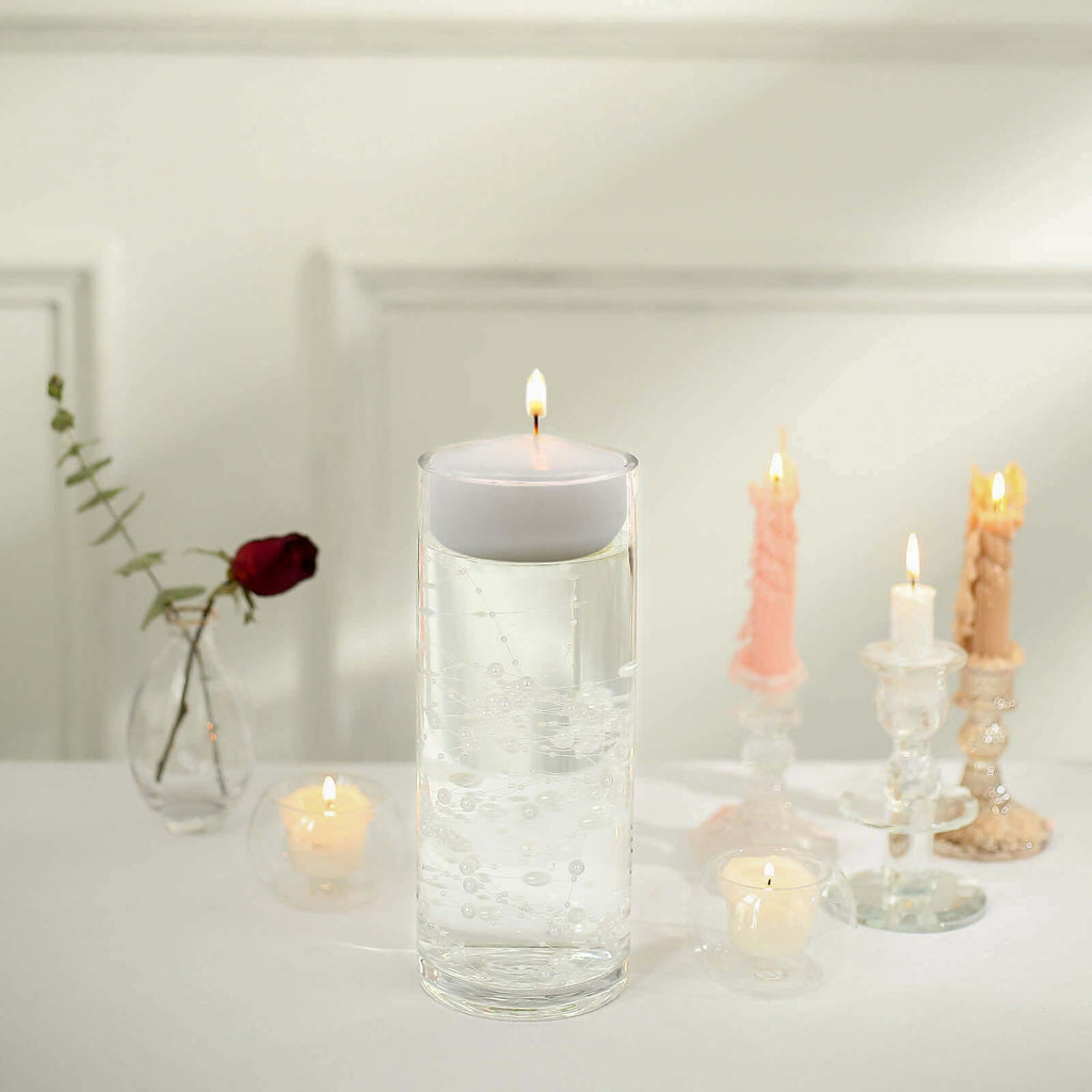 Faux Pearl String Beads Vase Filler - White DIY Craft Fishing Line Pearl Chains 100ft - Bell Racket Store