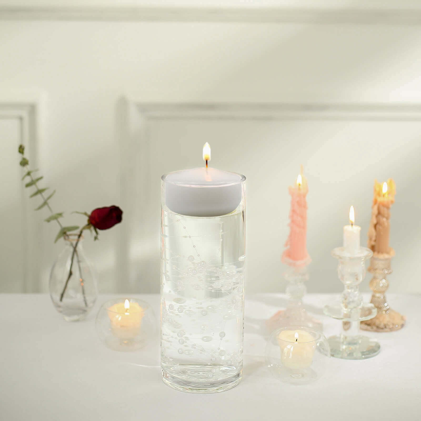 Faux Pearl String Beads Vase Filler - White DIY Craft Fishing Line Pearl Chains 100ft - Bell Racket Store