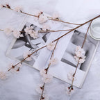 2 Branches 42" Tall Ivory Artificial Silk Carnation Flower Stems