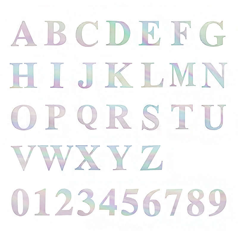 4 Pack 5" Iridescent Alphabet Stickers Banner, Customizable Stick on Letters - C