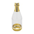 12-Pack Fillable Mini Champagne Bottle Candy Container Clear Gold - Unique Candy Treat Favor Containers 6"