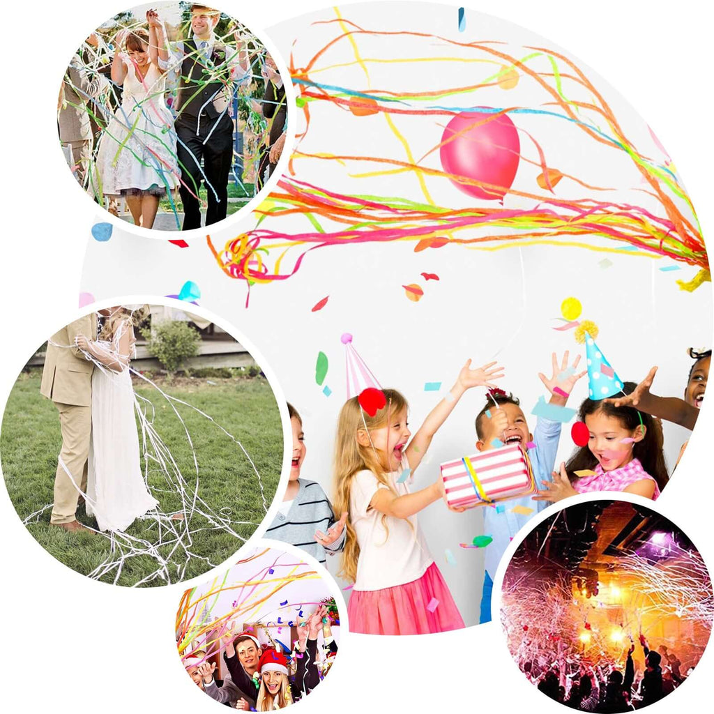 5 Pack Pink Handheld Surprise Paper Streamers, Confetti Popper for Gender Reveal