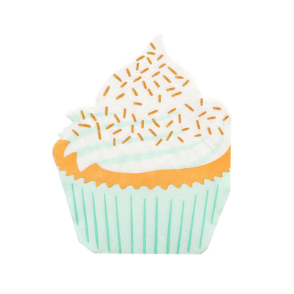 20-Pack Paper Cocktail Napkins with Cupcake Design - Fun Disposable Beverage Napkins for Events 11"x9"