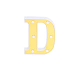 3D Marquee Letter "D" Warm White 6 LED Lights Gold - Chic Light-Up Decor for Events 6"