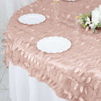Taffeta 72"x72" Table Overlay Square Tablecloth Dusty Rose - 3D Leaf Petal Table Cover