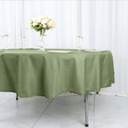 Polyester 90" Round Tablecloth Dusty Sage Green - Stain & Wrinkle-Resistant Table Cover
