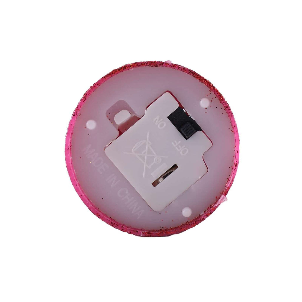 12-Pack LED Votive Candles Glittered Red Design - Reusable Flameless Battery Operated Lights