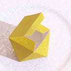 25 Pack 3"x4" DIY Gold Glittered Geometric Wedding Favor Gift Box