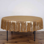Sequin 90" Round Tablecloth Gold - Glittering Decor for Special Events