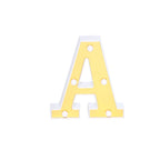 3D Marquee Letter "A" Warm White 5 LED Lights Gold - Chic Light-Up Decor for Events 6"
