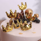 9-Pack Sequin Crown and Tutu Cupcake Cake Toppers Gold - Shimmering Princess Inspired Cake Inserts DIY Party Decoration Supplies