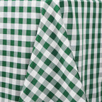 Polyester 90"x132" Rectangle Tablecloth White/Green - Seamless Checkered Buffalo Plaid Table Cover