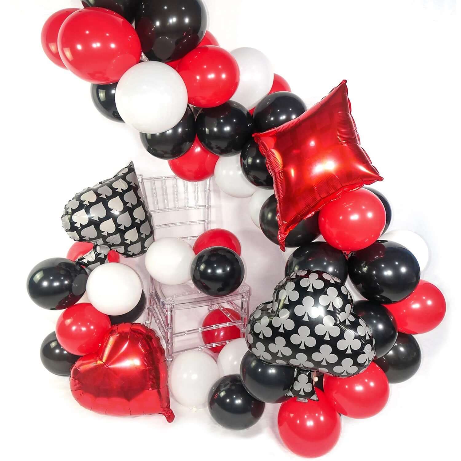 2 Pack 15" 4D Metallic Red Heart Mylar Foil Helium or Air Balloons