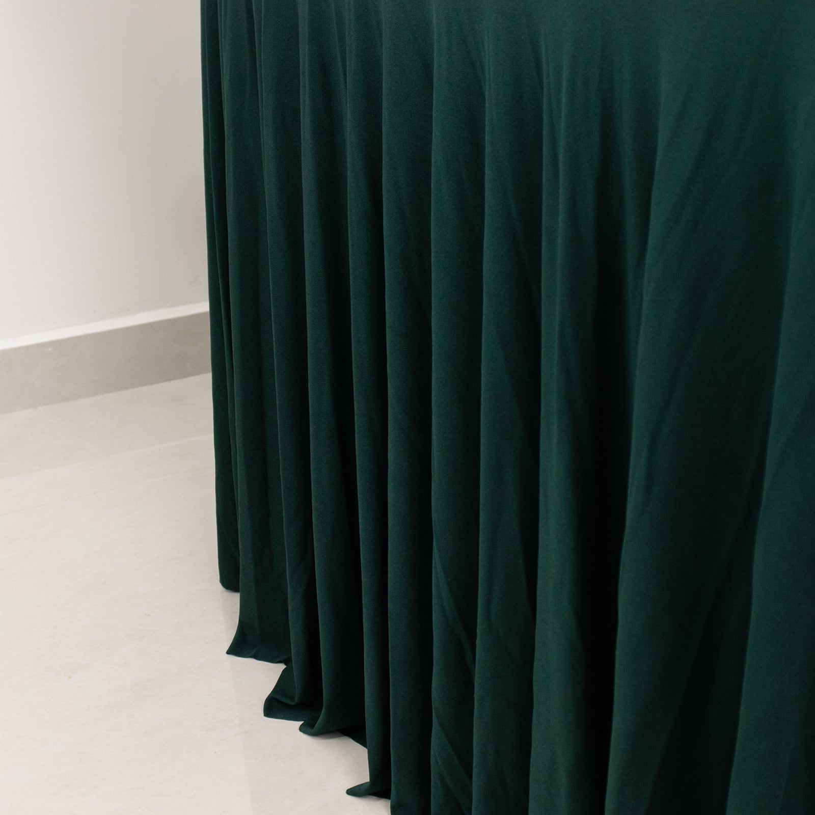 Spandex Rectangle 72"x30" Table Skirt Hunter Emerald Green with Wavy Skirt-Like Effect Table Cover