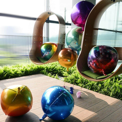 2 Pack 18" 4D Lavender Lilac Sphere Mylar Foil Helium or Air Balloons
