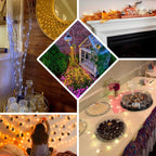 200 LED Fairy Waterfall String Lights Warm White Waterproof Copper Strands - Battery Operated DÃ©cor 8ft