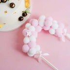 Cotton Ball Arch Cake Topper Pink/White - Charming Mini Cake Decoration Supplies for Nautical Sky & Baby-Themed Events 6"x11"