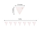 7.5ft Rose Gold Chevron Print Triangle Pennant Flag Party Banner - Clearance SALE