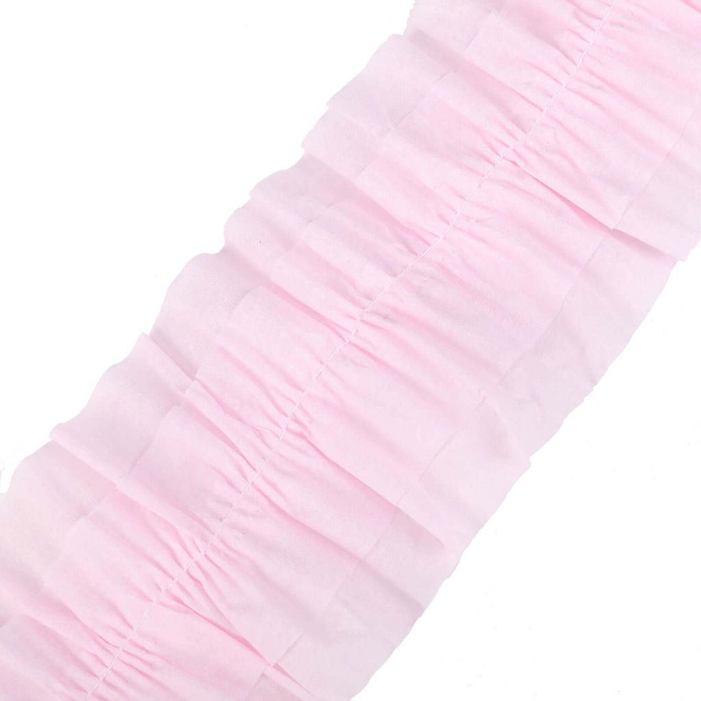3 Pack 28ft Blush Ruffled Paper Streamer Rolls, Crepe Tissue Party Decorations