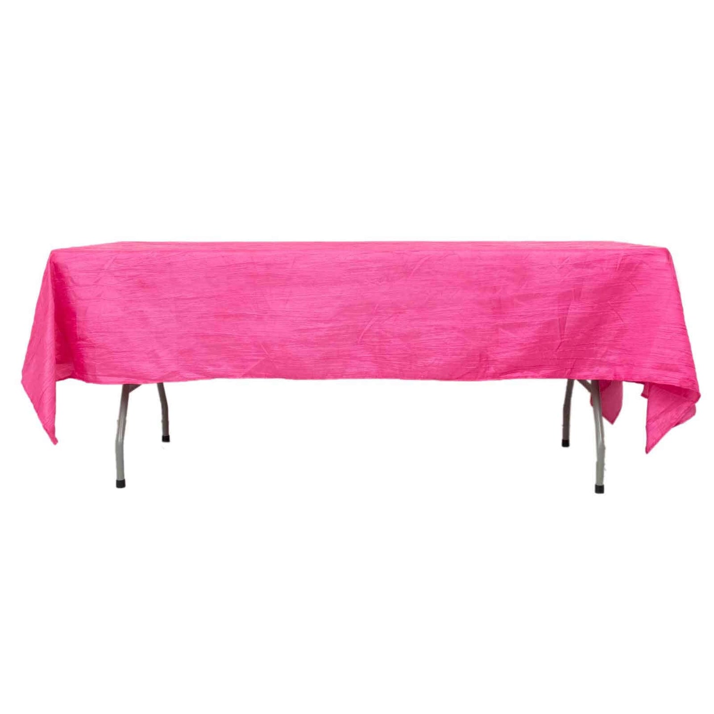 Taffeta 60"x102" Rectangle Tablecloth Fuchsia - Accordion Crinkle Table Cover